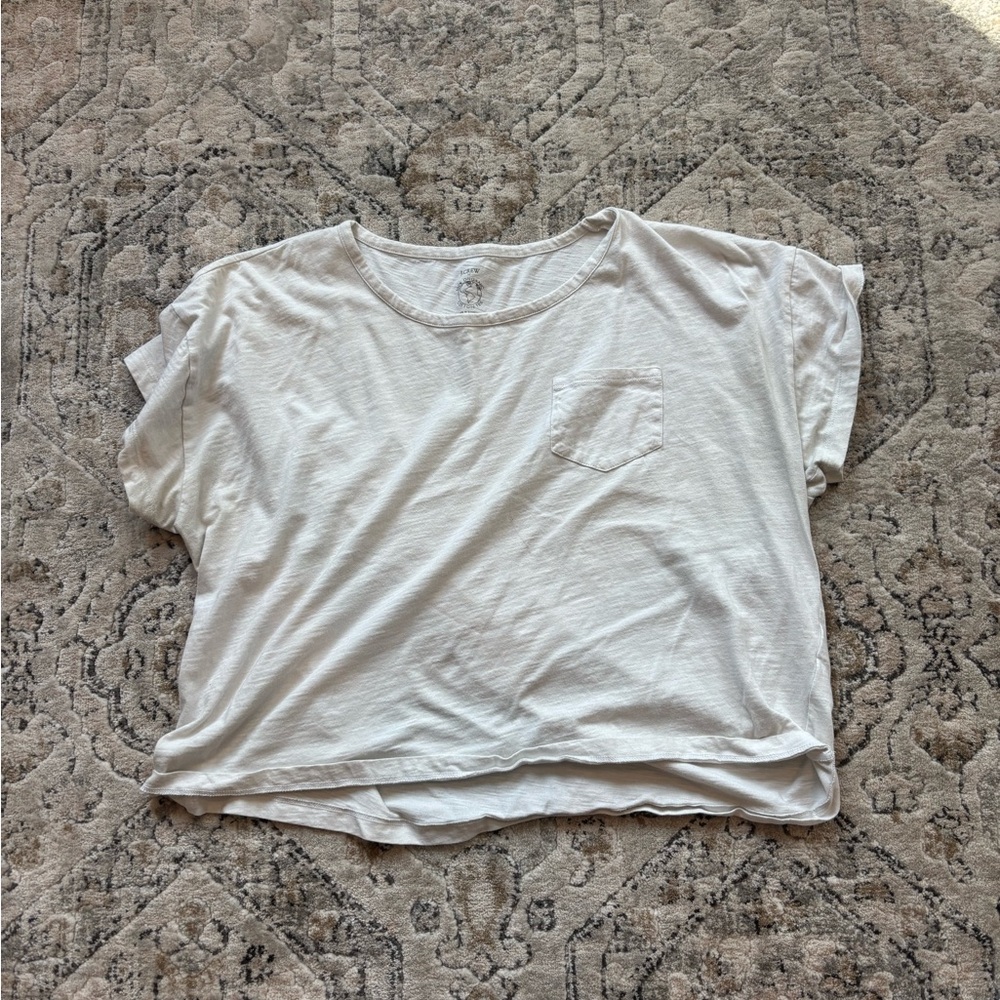 J. Crew White Boxy Short Sleeve T-Shirt